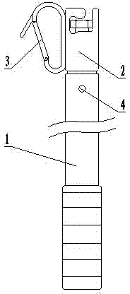 Compression spring type electric power grounding line operation rod