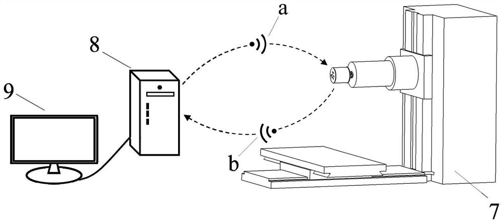 Knife handle type ultrasonic thickness measuring device and measuring method based on wireless communication