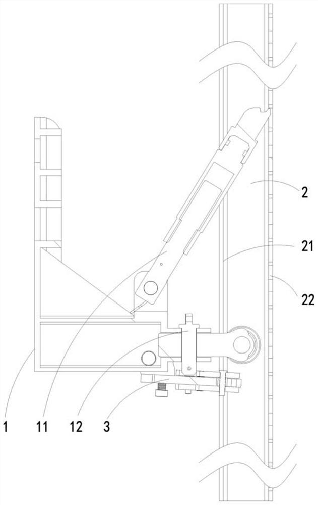 Guide rail clamp anti-falling device