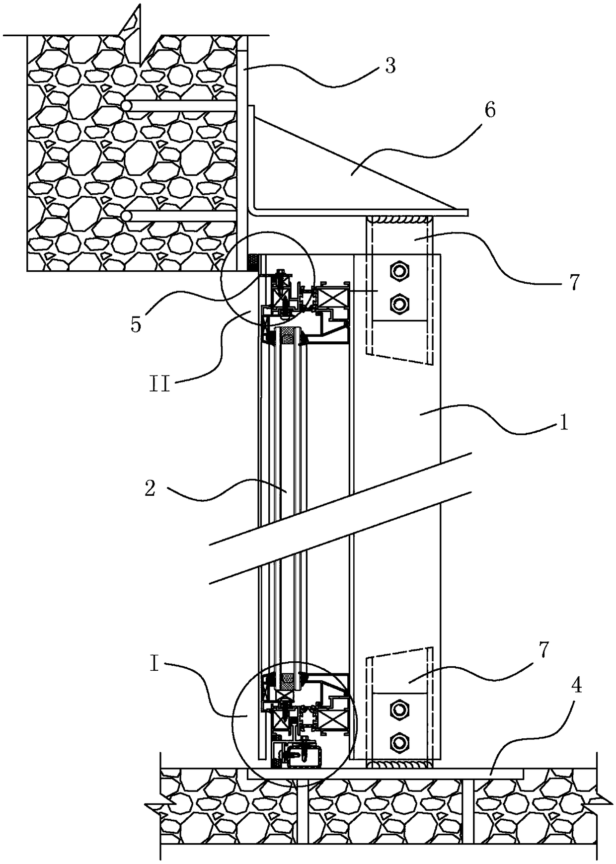 Fabricated door window and mounting method thereof