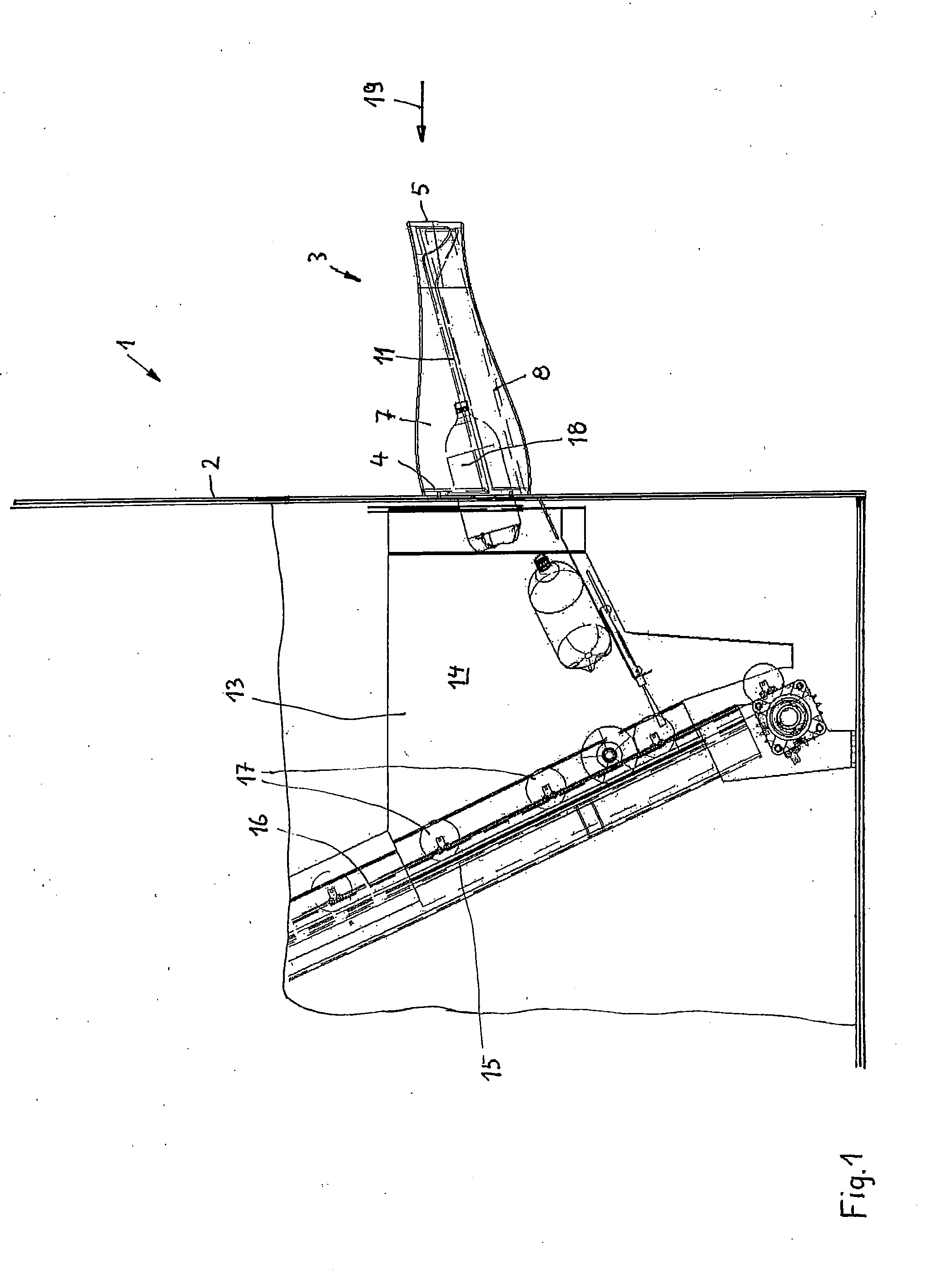 Device for taking back empty containers, in particular plastic bottles and metal cans