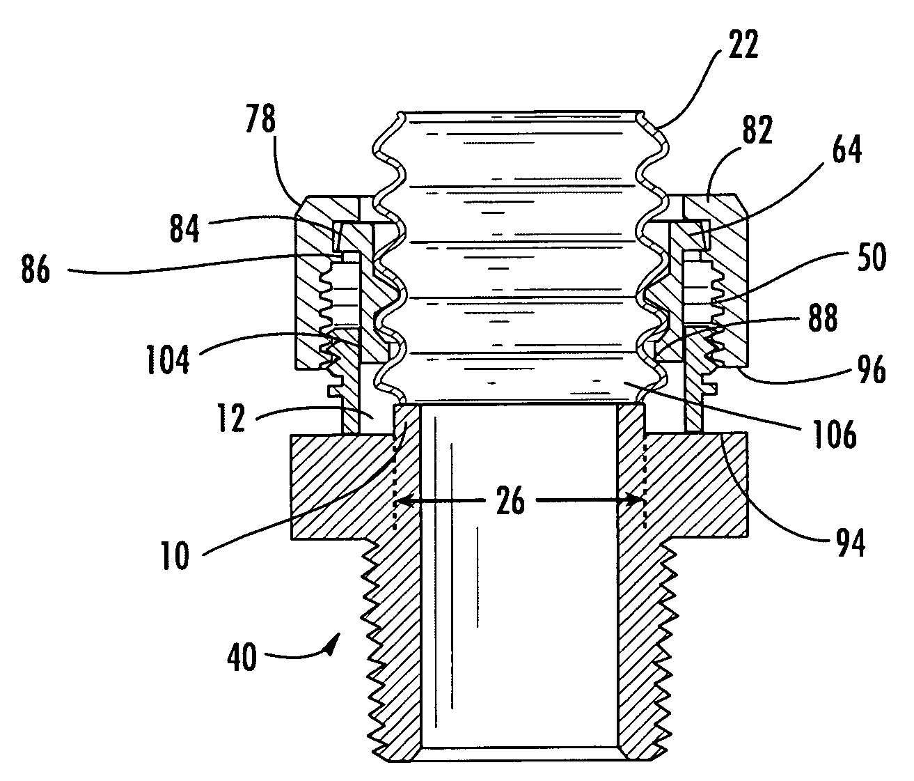 Corrugated tube fitting