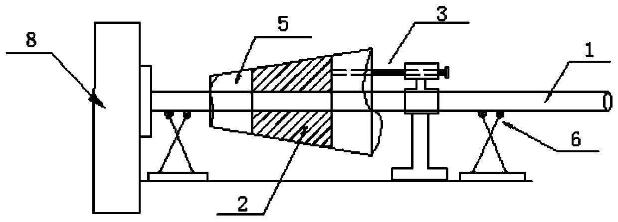 Tapered pipe mouth intersecting line cutting device and assembly method