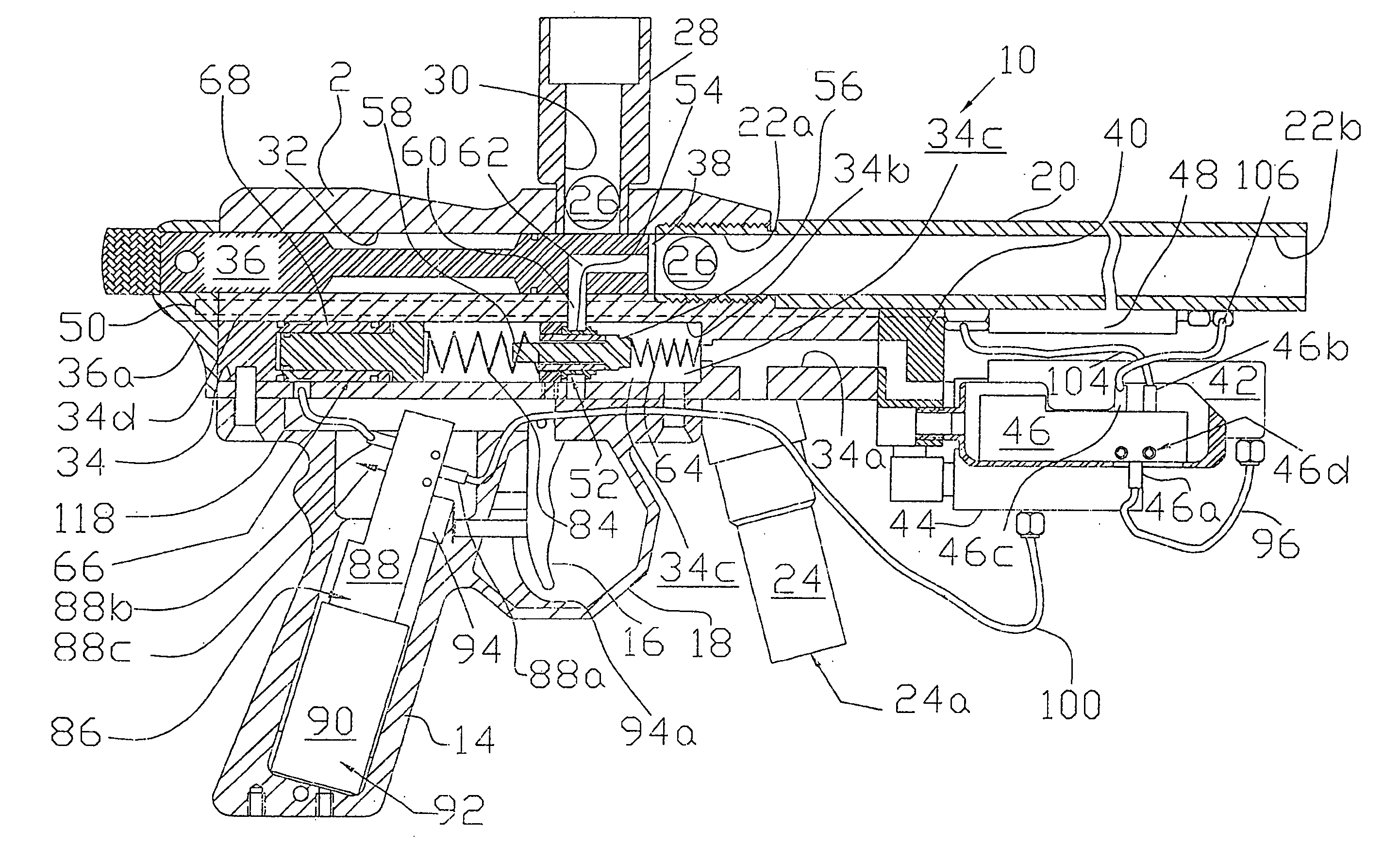 Electropneumatic paintball gun, method of making and operating, and retrofit kit assembly