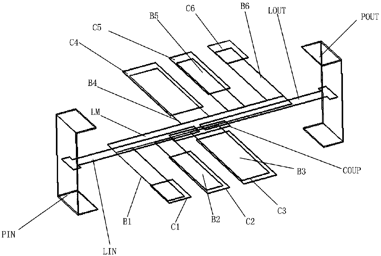 Filter and method for generating resonant mode and equivalent capacitance