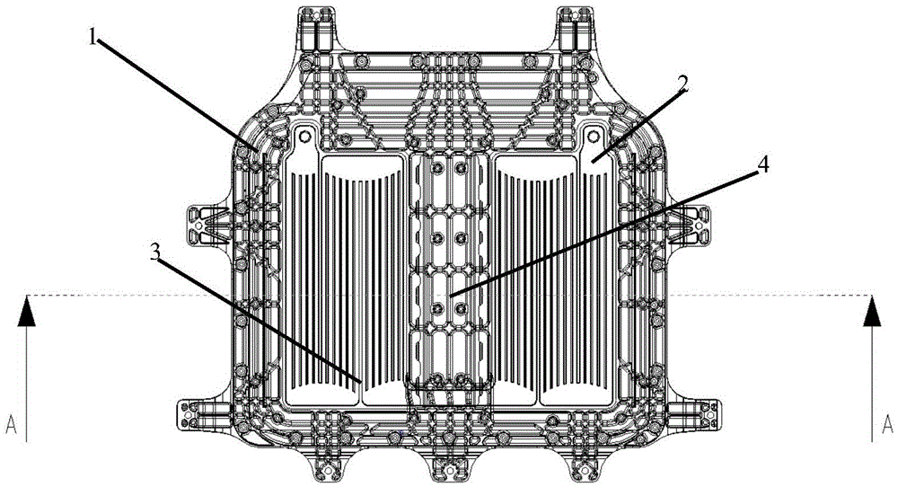 Battery frame tray with water cooling plate and processing method of battery frame tray