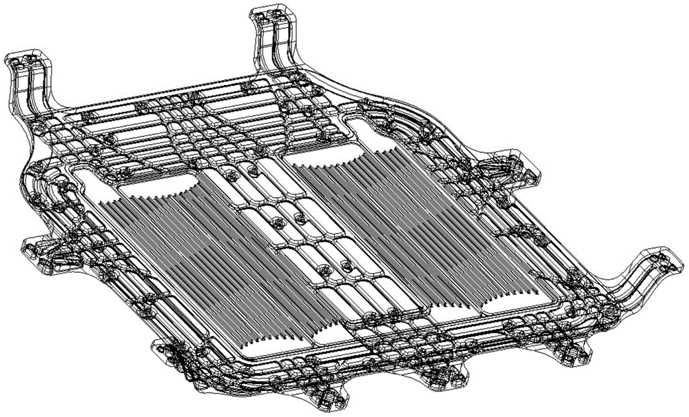 Battery frame tray with water cooling plate and processing method of battery frame tray