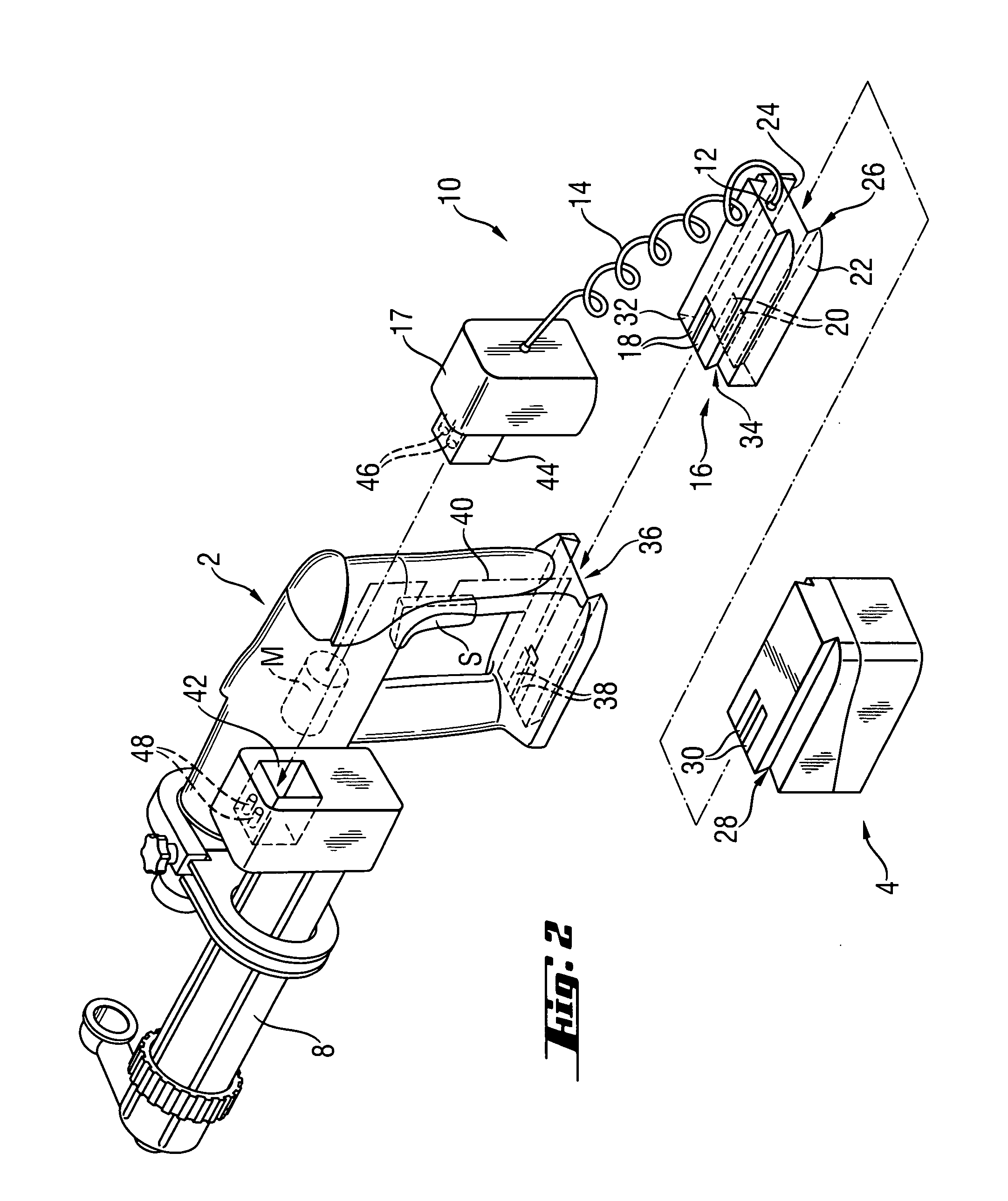 Electrical connection arrangement for hand-held tools with auxiliary devices