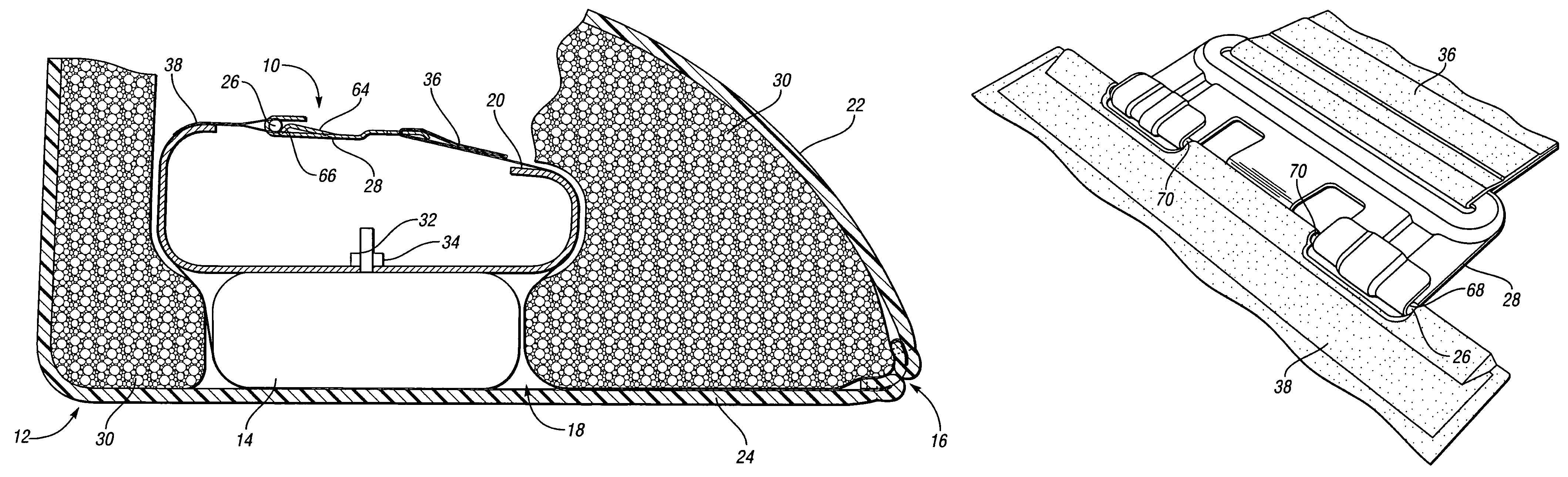 Side airbag connector assembly