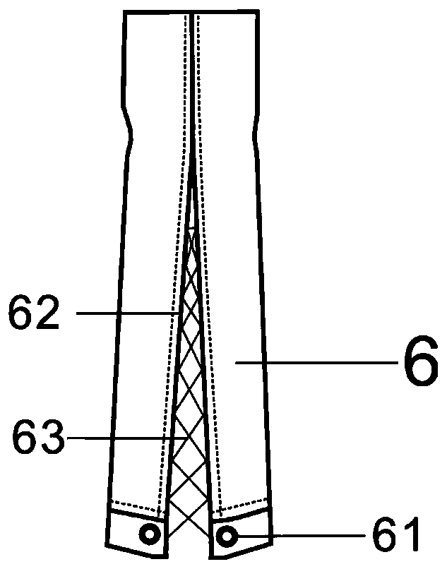 Automatically-fastened split type physiotherapy trousers convenient for artificial limb to put on and take off and use method of automatically-fastened split type physiotherapy trousers convenient for artificial limb to put on and take off