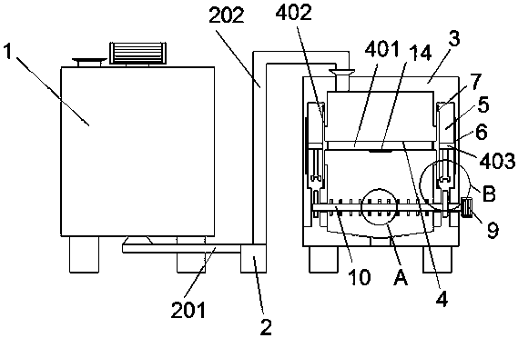 Textile sewage filter based on gravity mechanics