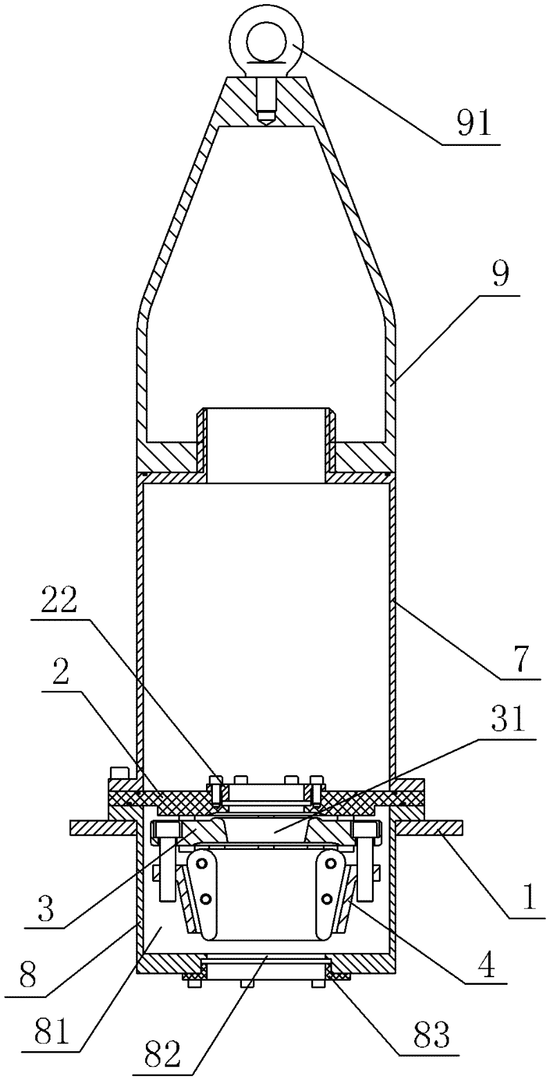 Device special for laying underwater cable