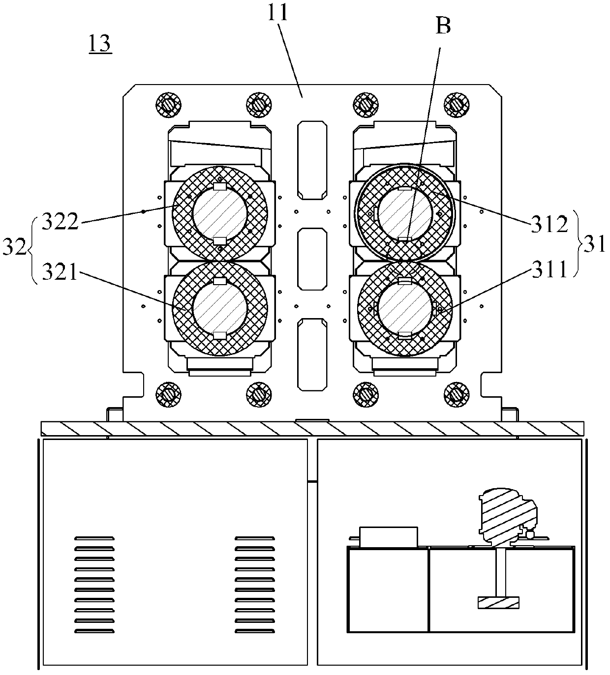 Technology for processing blank of paper shredding blade and processing device of technology