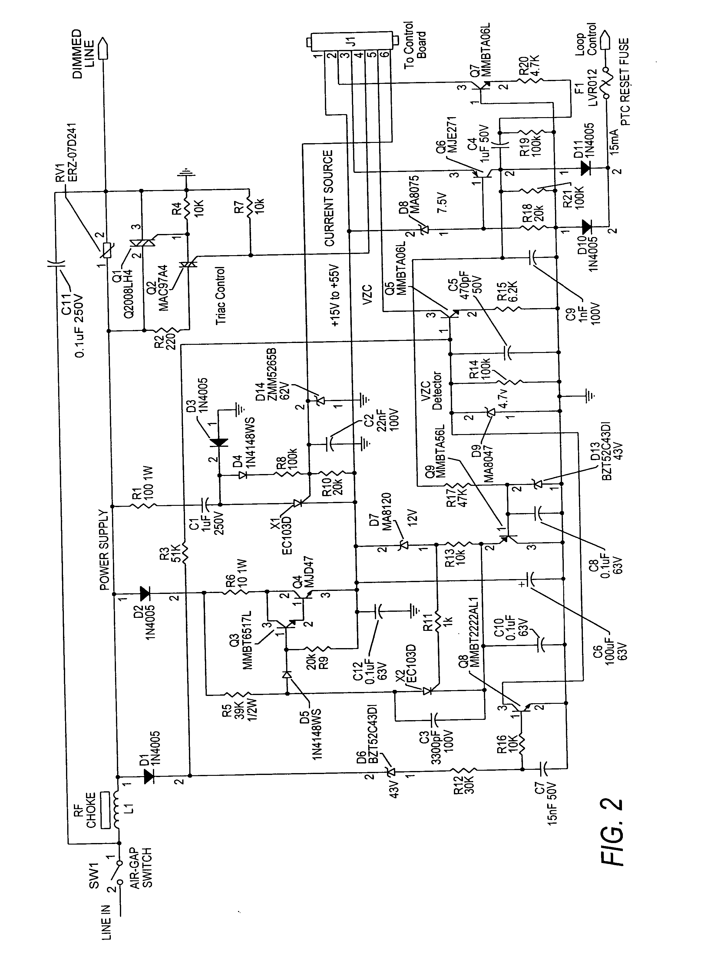 Dimmer control system with tandem power supplies