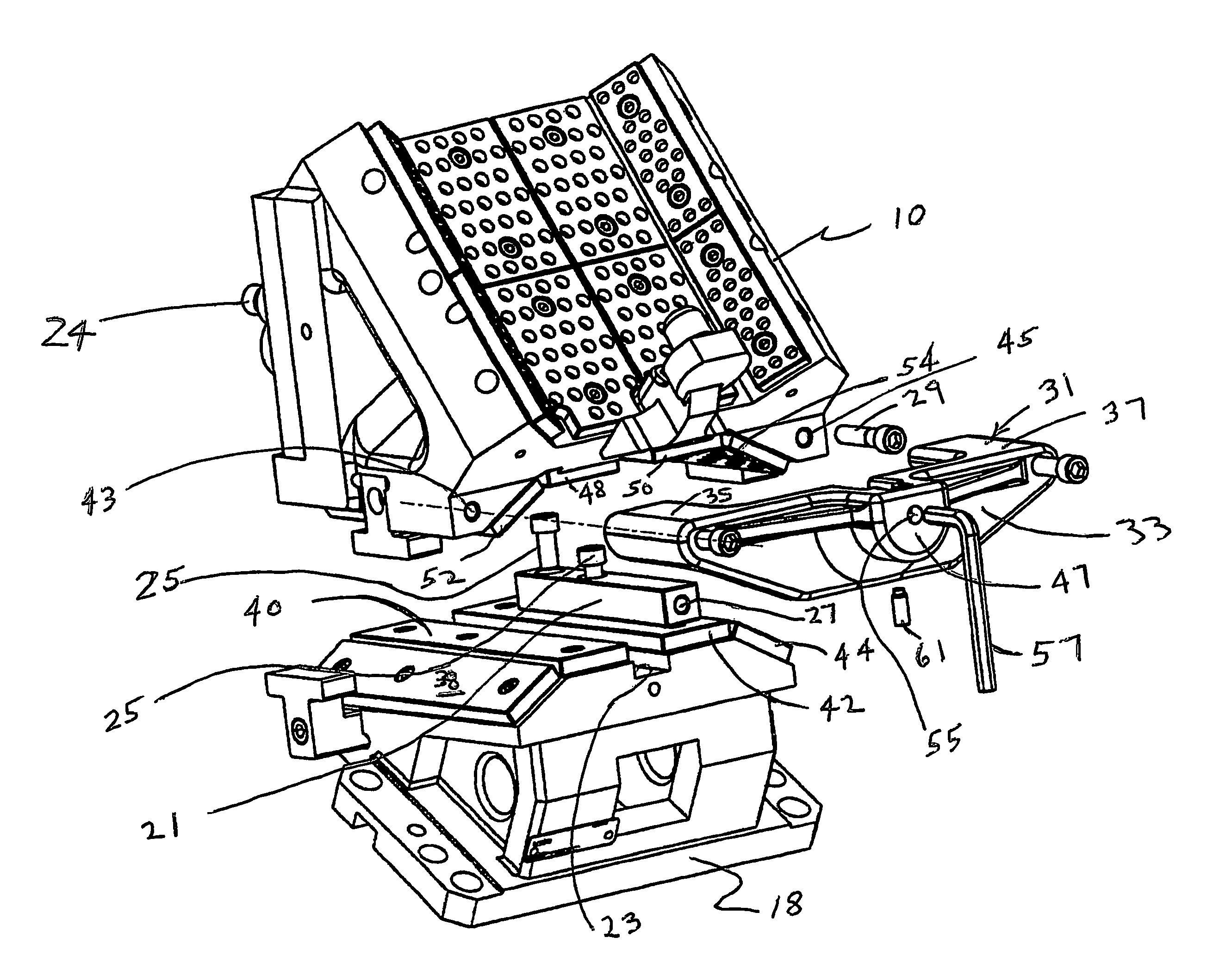 Press action simulator for aerial cam set up