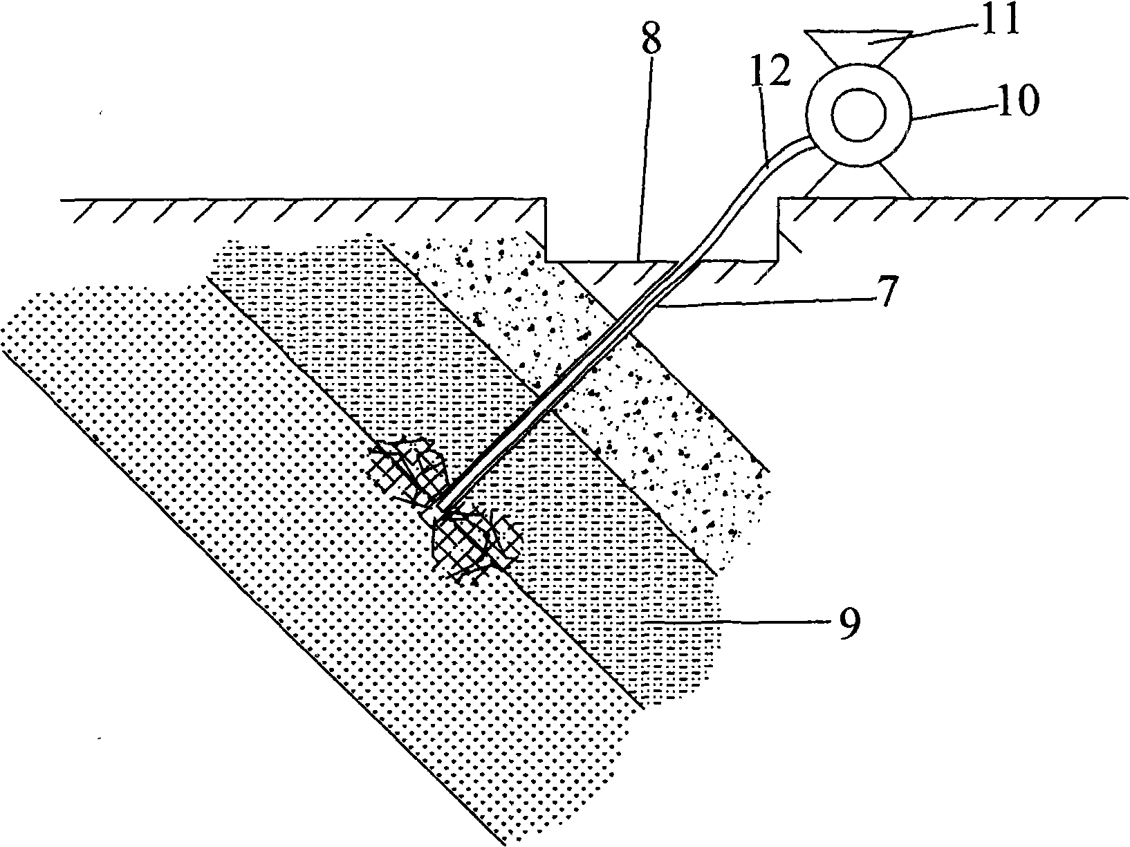 Synchronous detection method of terrane crack distribution of base plate