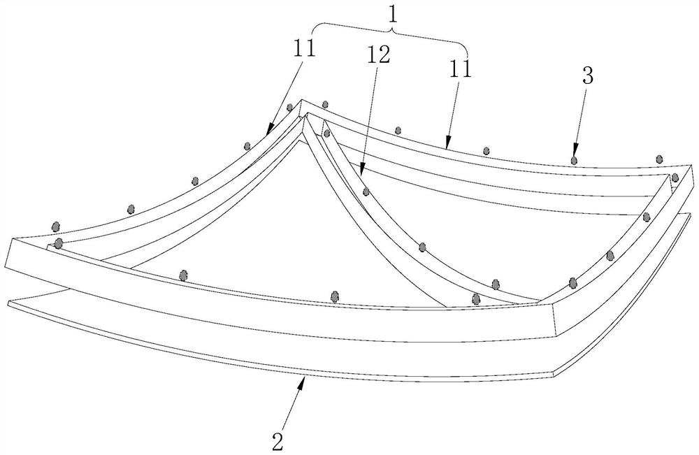 Curved surface shaping device of stainless steel plate, outer wall decoration structure and manufacturing method of outer wall decoration structure