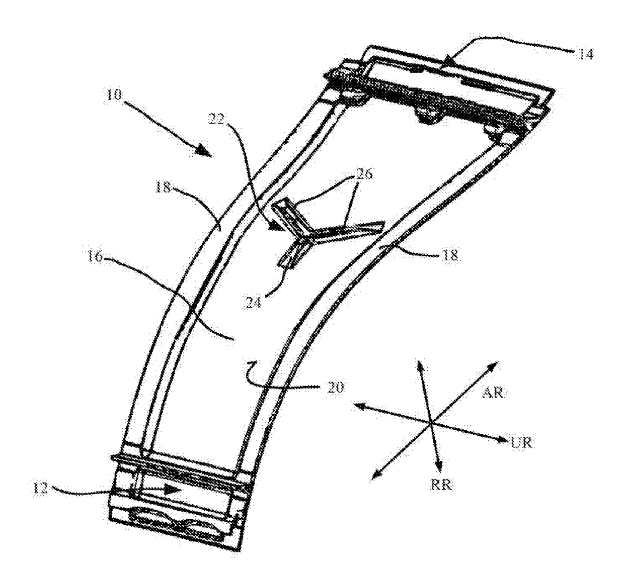 Liner element for a turbine intermediate case