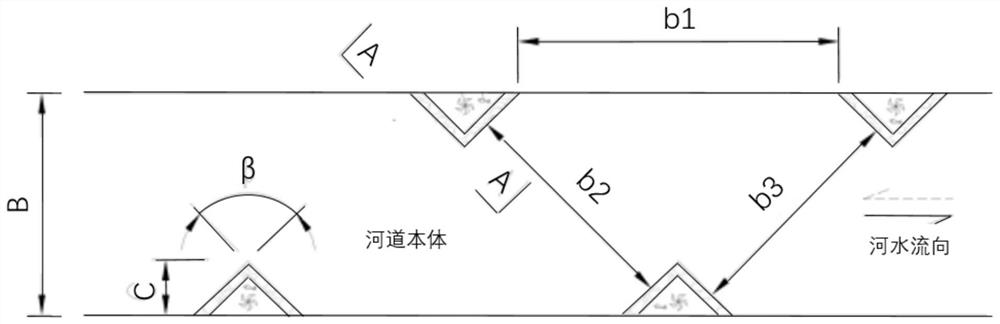 Ecological reconstruction device for straight-bank river channel