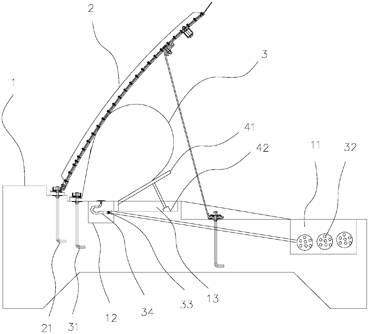 Sunk type gas shield dam