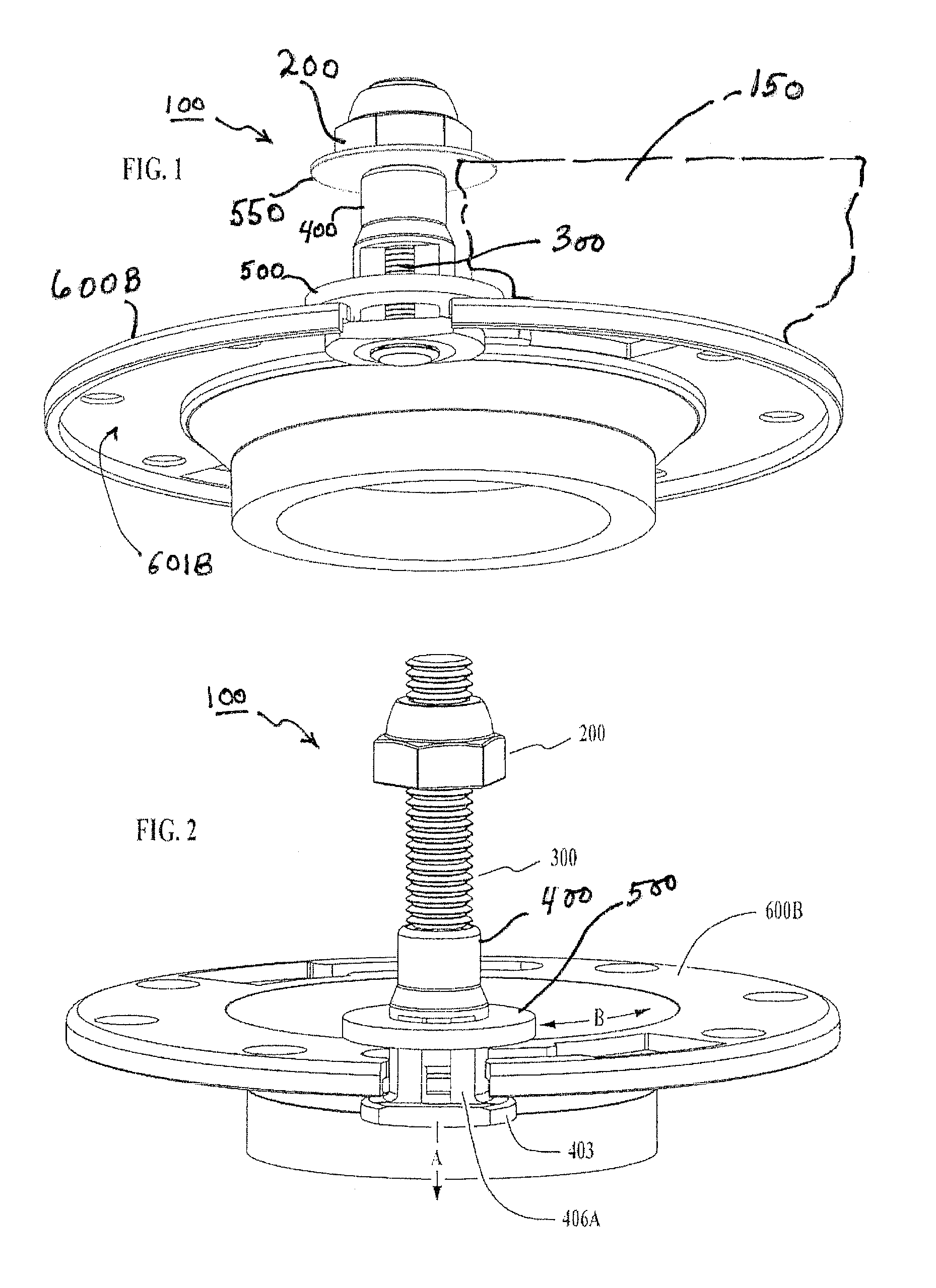 Self adjusting toilet bolt assembly for connecting a toilet bowl to a closet flange