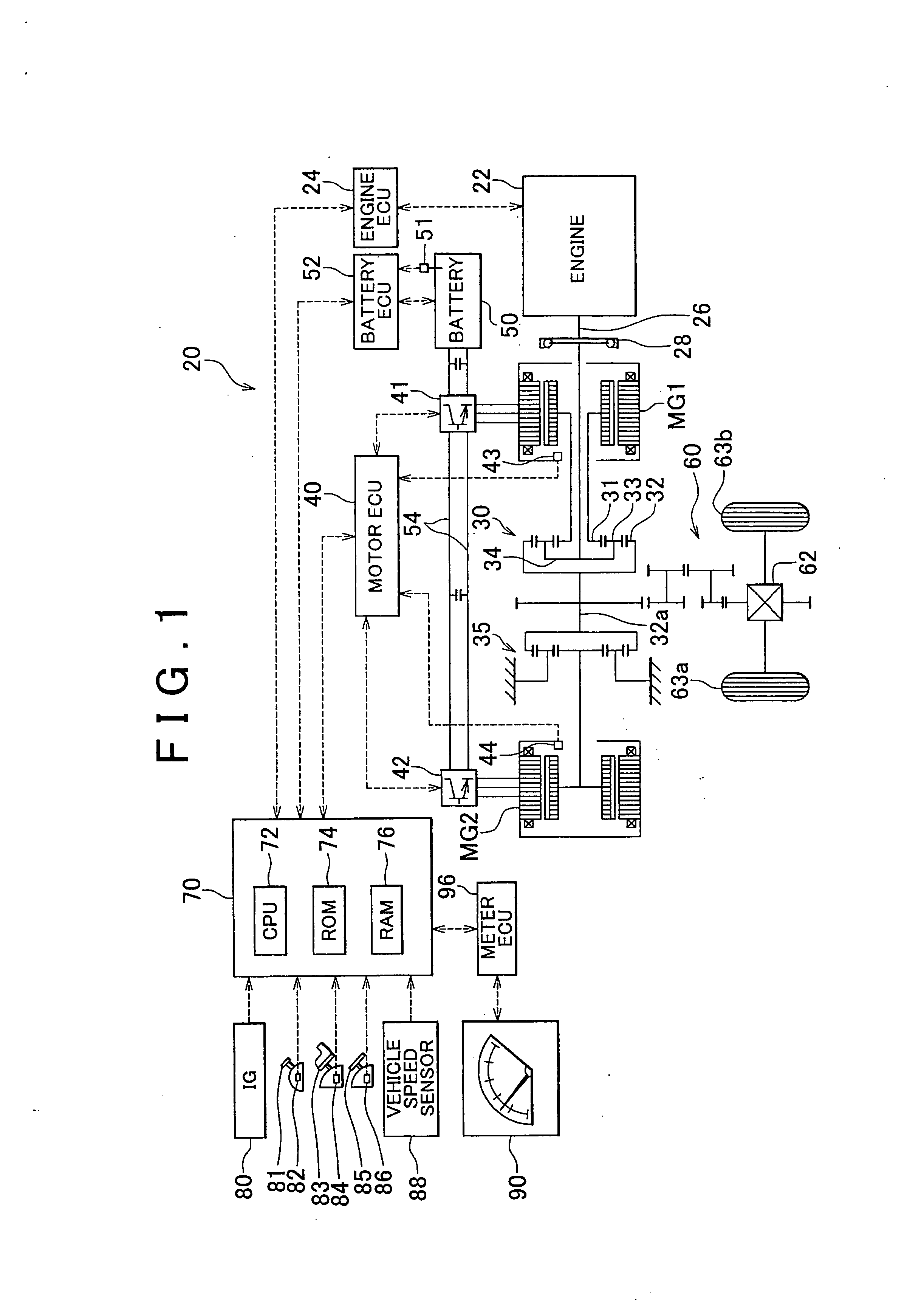 Method Display Device, Display Method for the Same, and Hybrid Vehicle Equipped Therewith