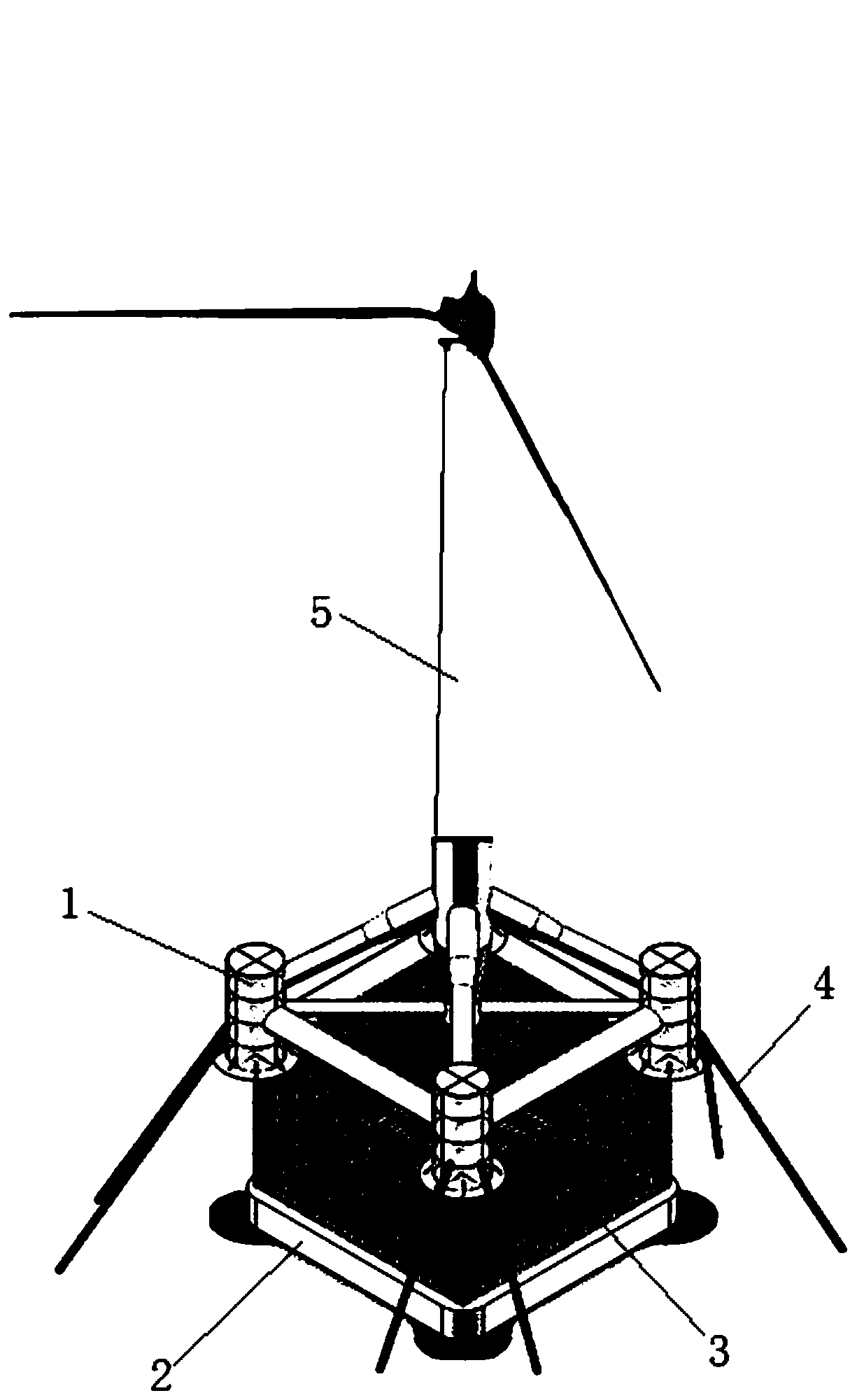 Floating offshore wind power foundation structure with additional net cage