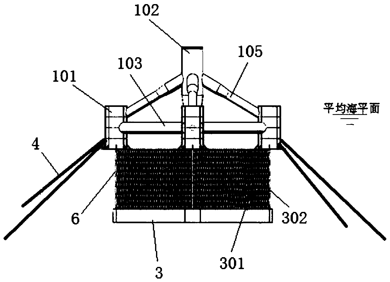 Floating offshore wind power foundation structure with additional net cage