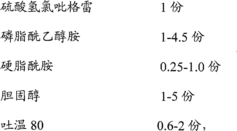 Clopidogrel bisulfate liposome solid preparation