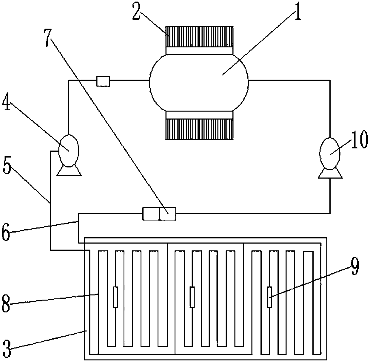 Mass concrete circulating cooling system