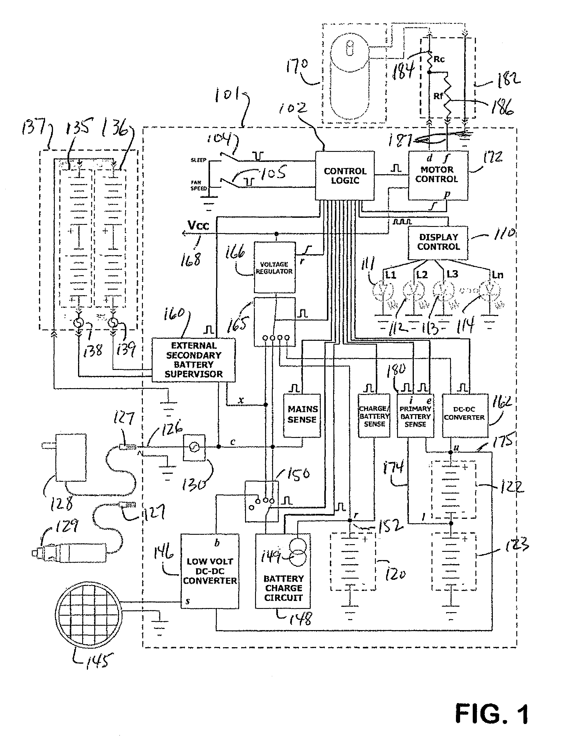 Intelligent motorized appliances with multiple power sources