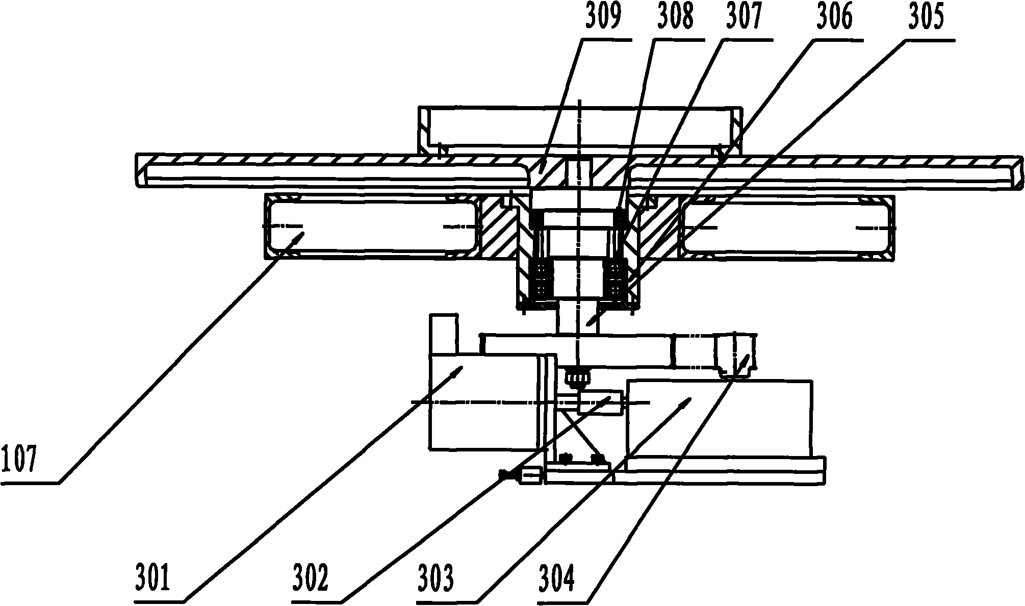 Turn-plate type sample-sending device of testing machine