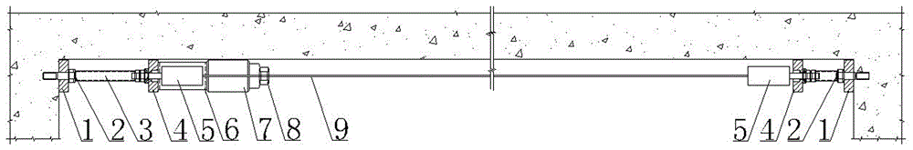 Decomposition-type prestressed carbon fiber tensioning device and construction method thereof