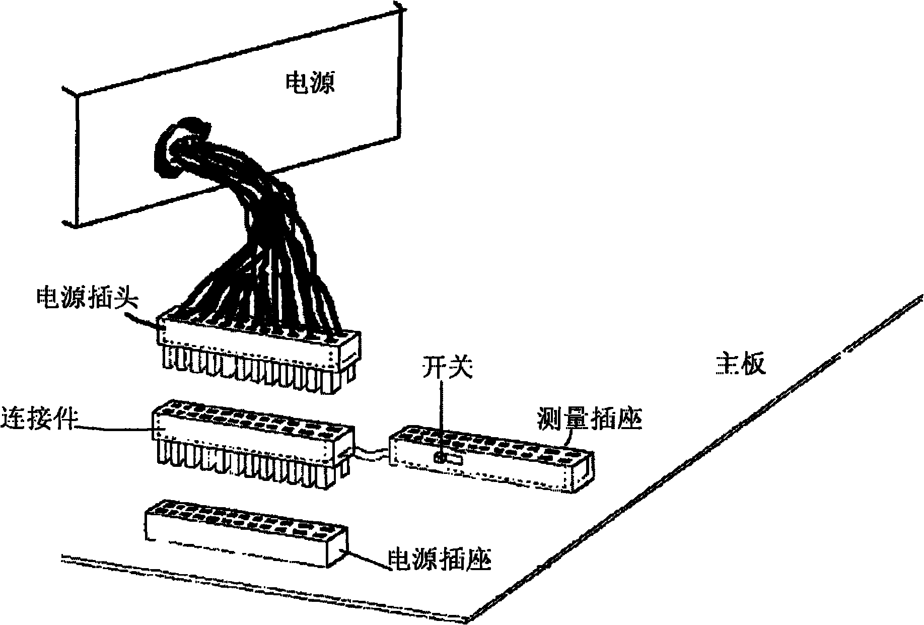 Device convenient for testing output voltage of power supply