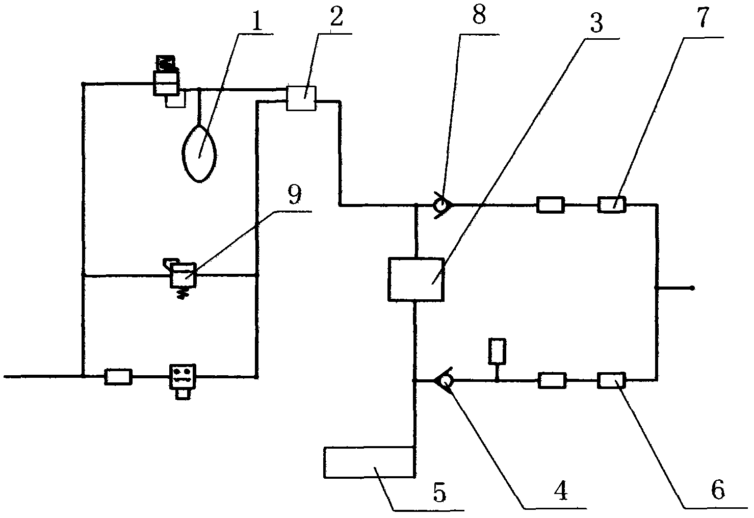 Gas circuit structure for anesthesia respirator