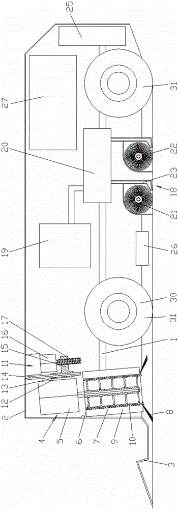 Full-breadth airplane runway sweeping machine