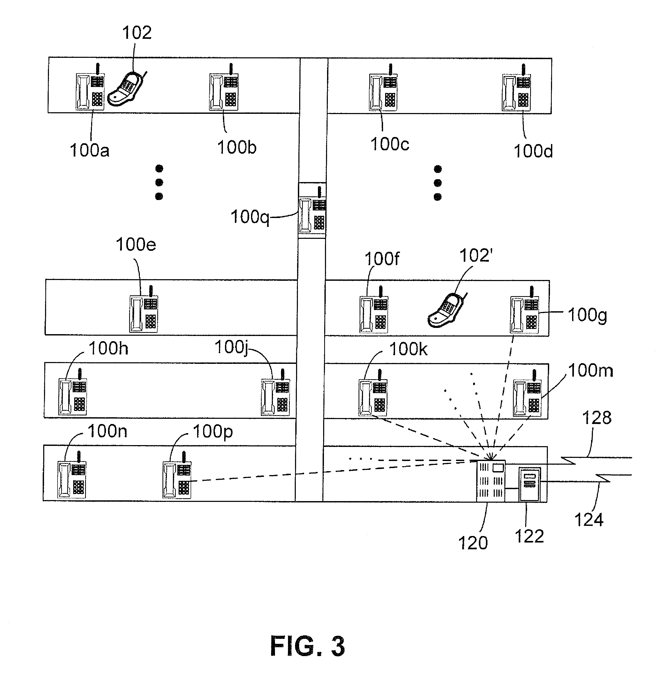 Using landline telephone RF sniffers to provide Z-coordinate and in-building location of mobile telephones