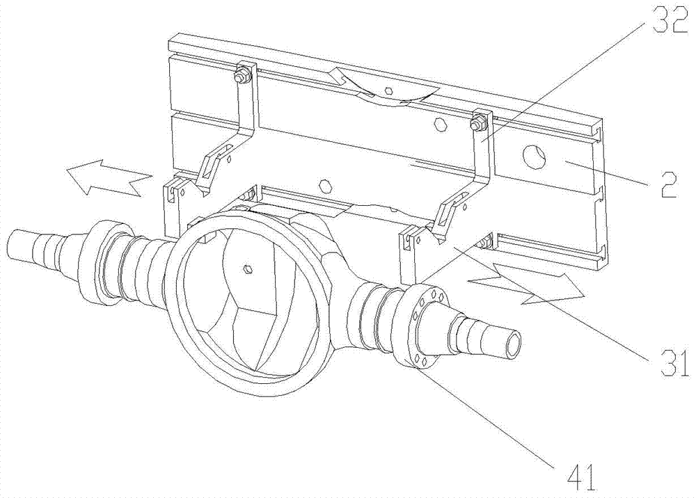 Machining device and machining technology for holes of driving axle housing of industrial vehicle