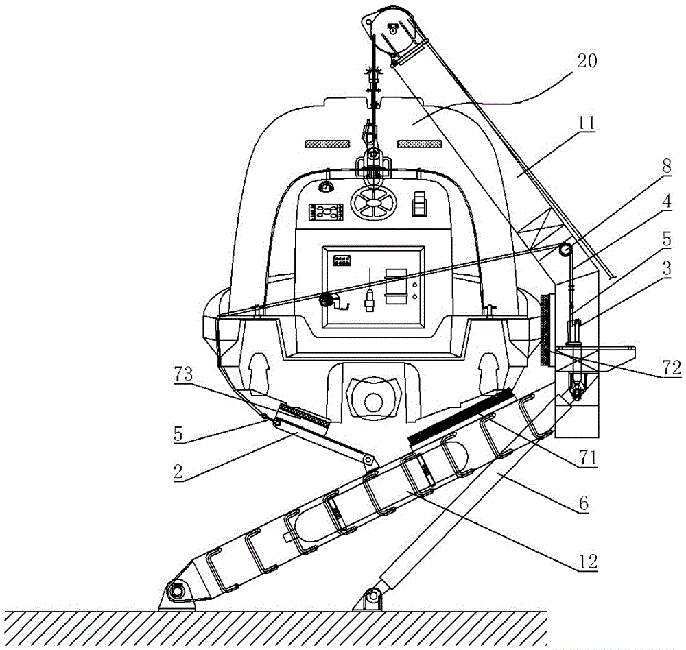 Lifeboat lowering device