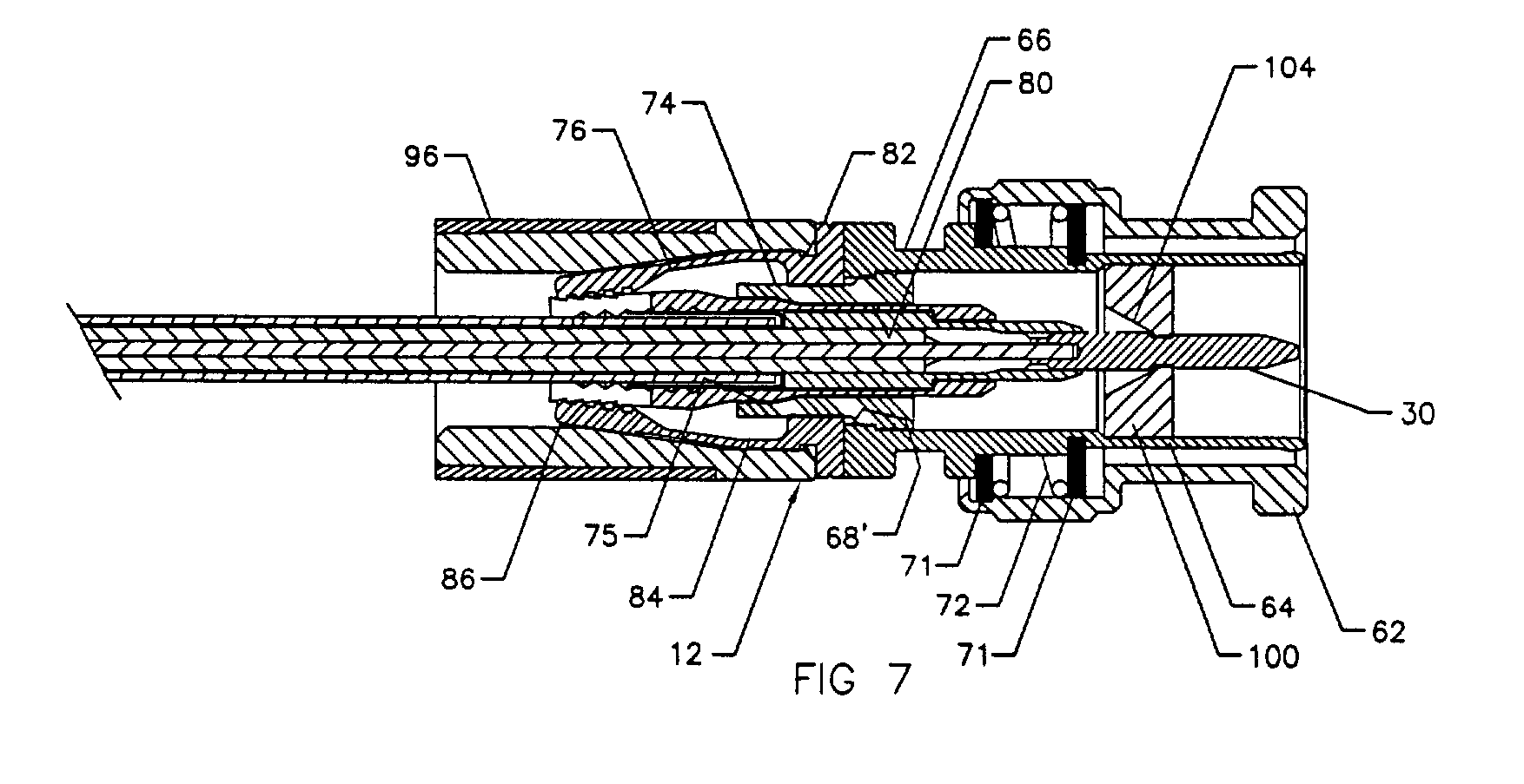 Mini-coax cable connector and method of installation