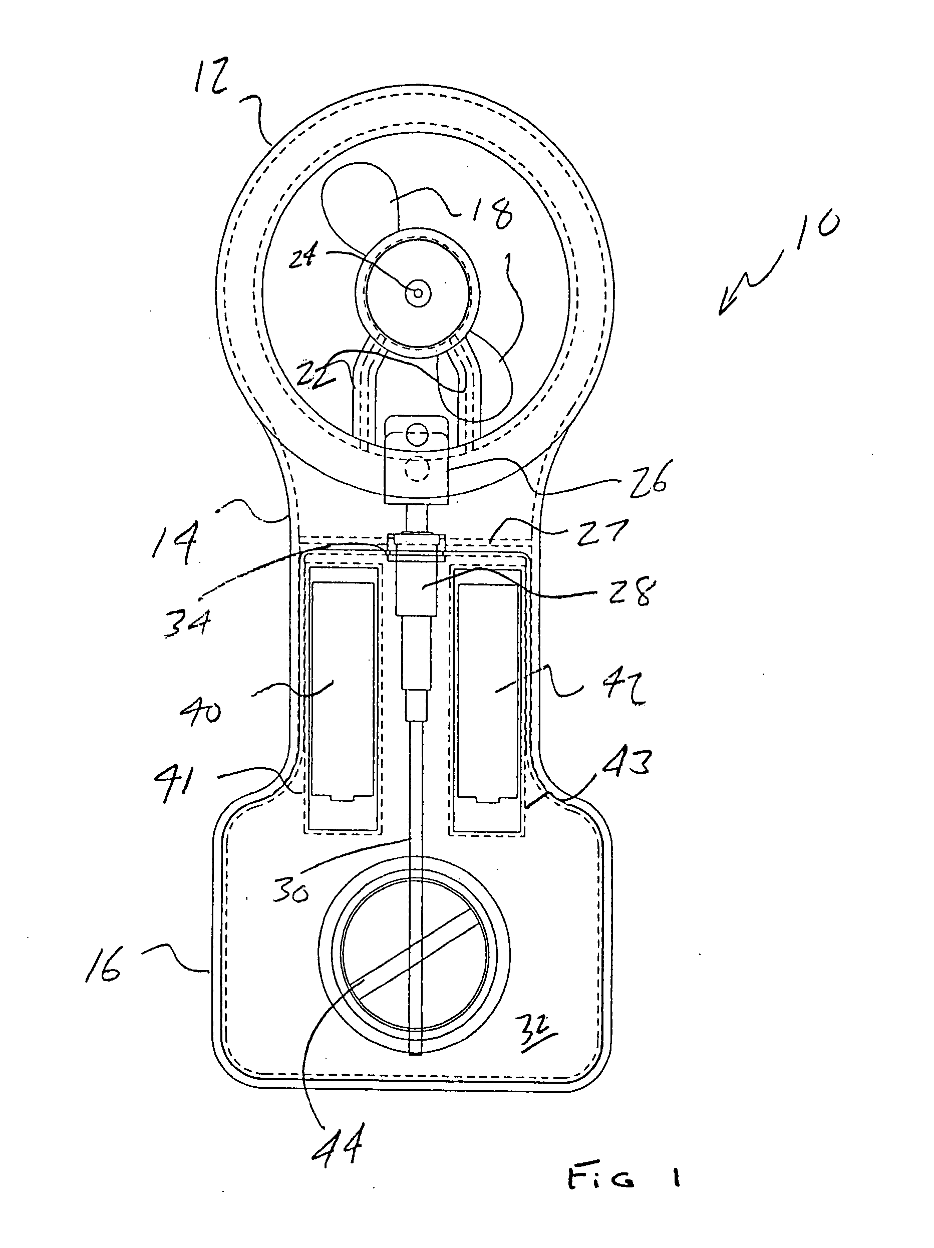 Handheld water misting fan with improved air flow