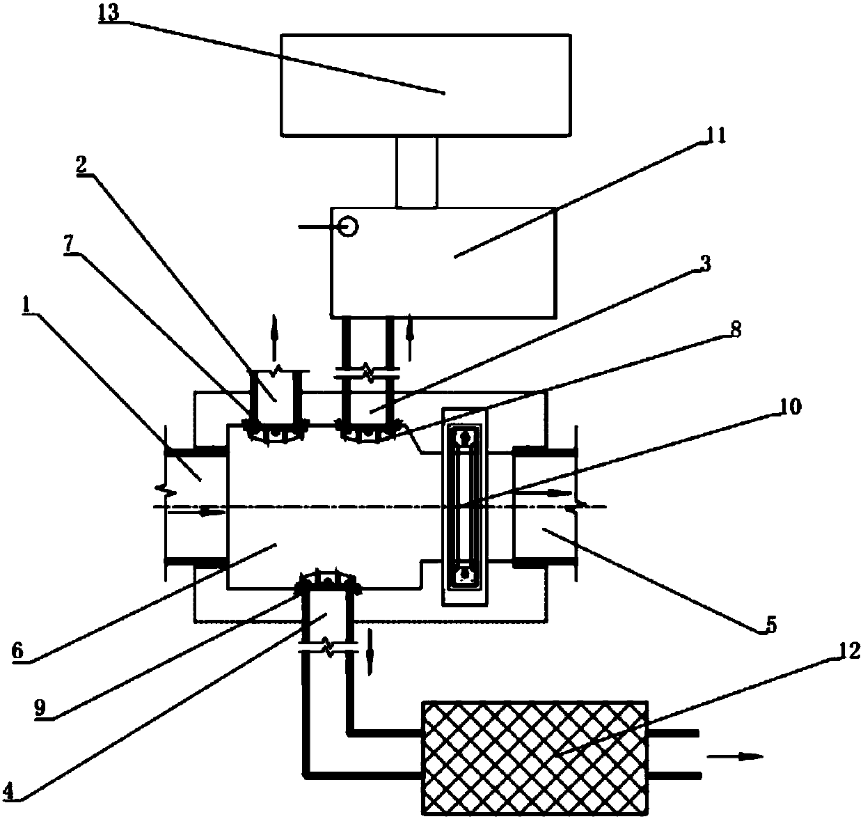 Drainage system with one-in-four-out type distributing well and drainage control method