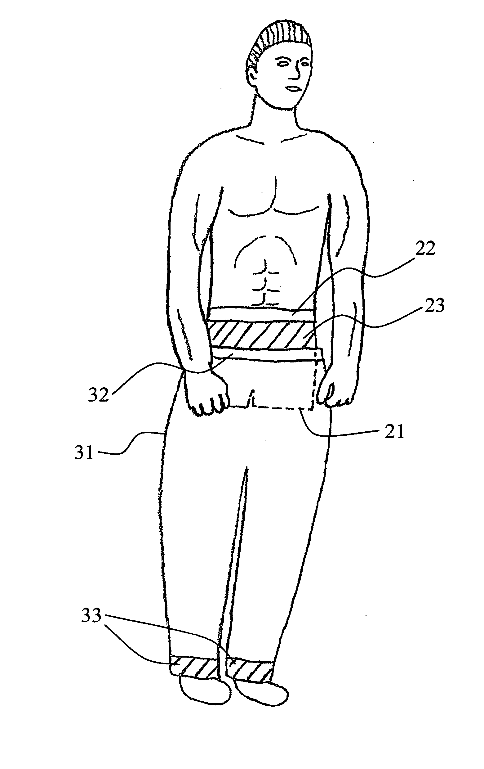 Pants construction stabilized by integral undergarment