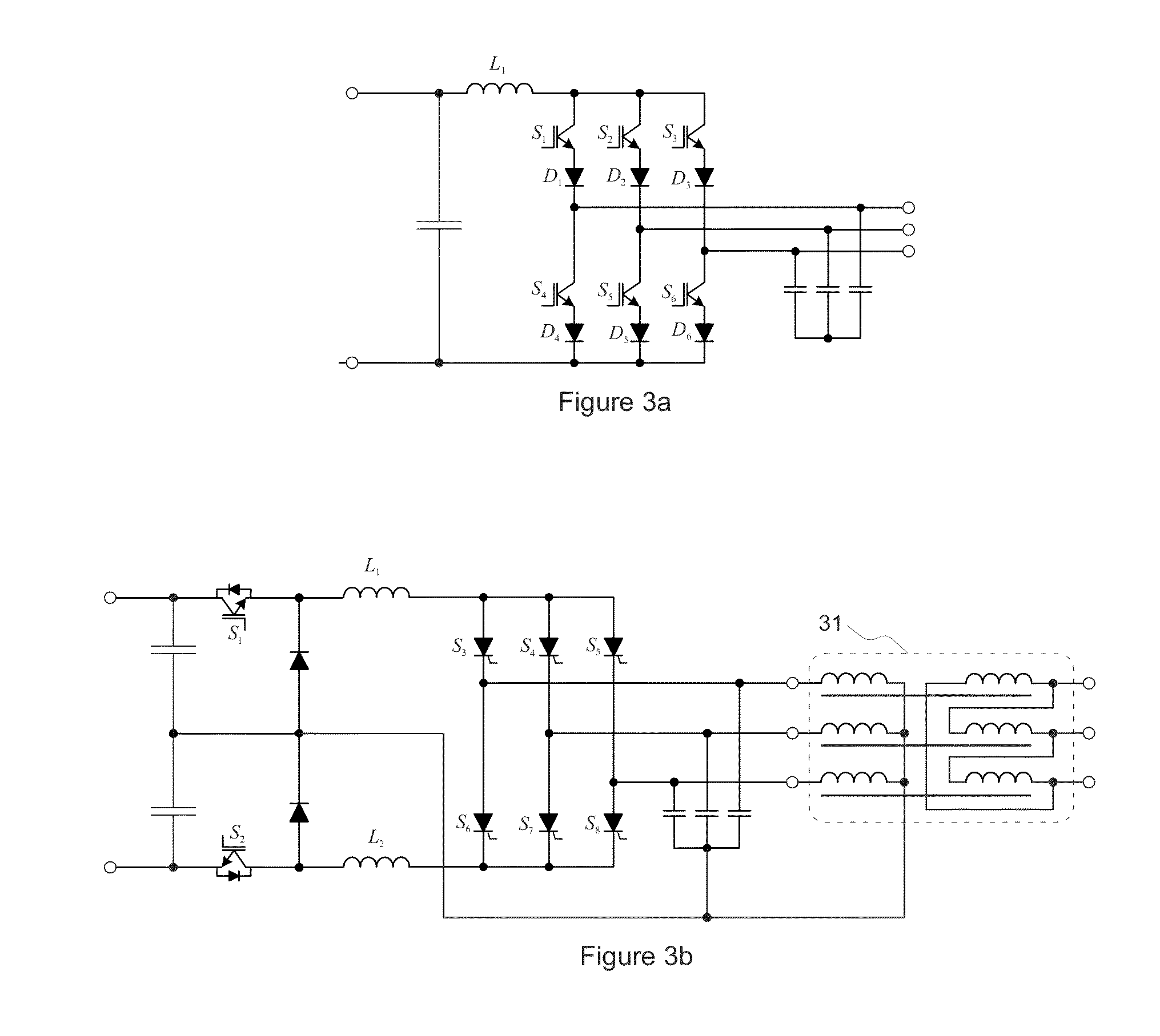 Method and apparatus for producing three-phase current