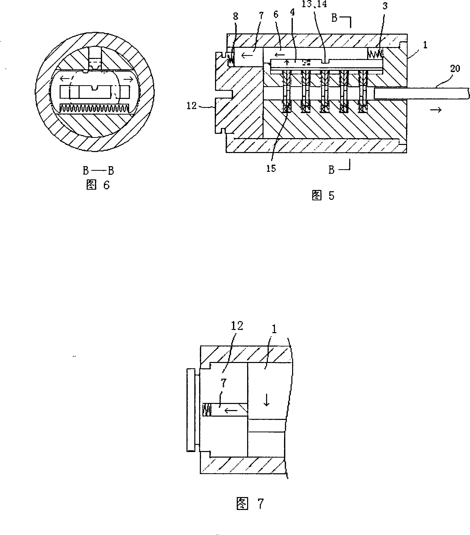 Anti-theft impeller vane lock with idle run core structure