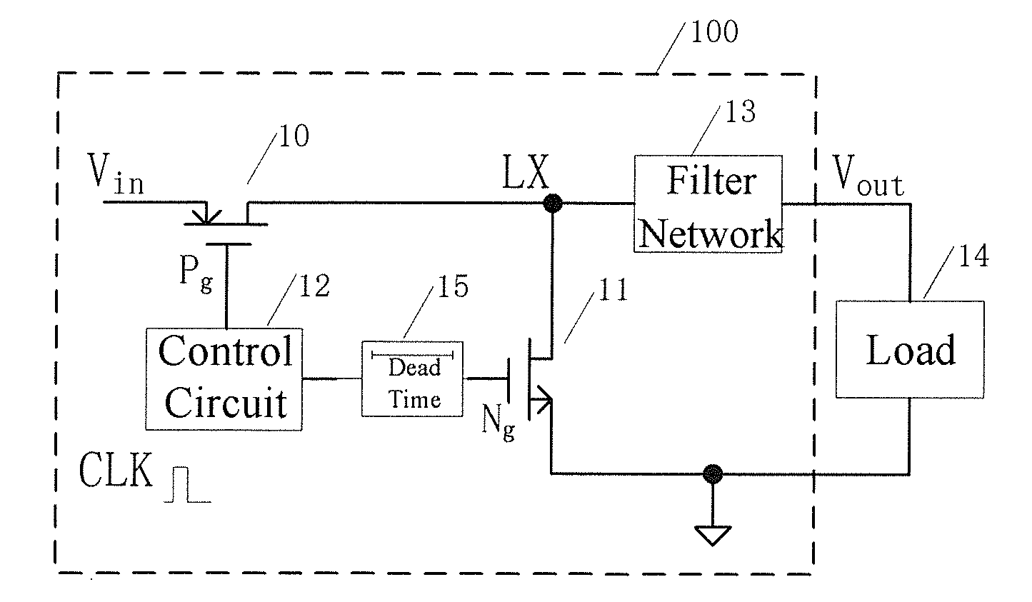 Switch level circuit with dead time self-adapting control