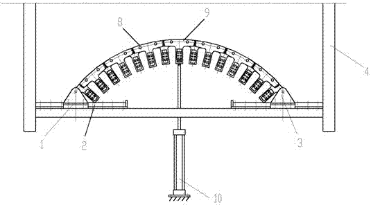 A bidirectional bending forming mechanism for a glass tempering furnace