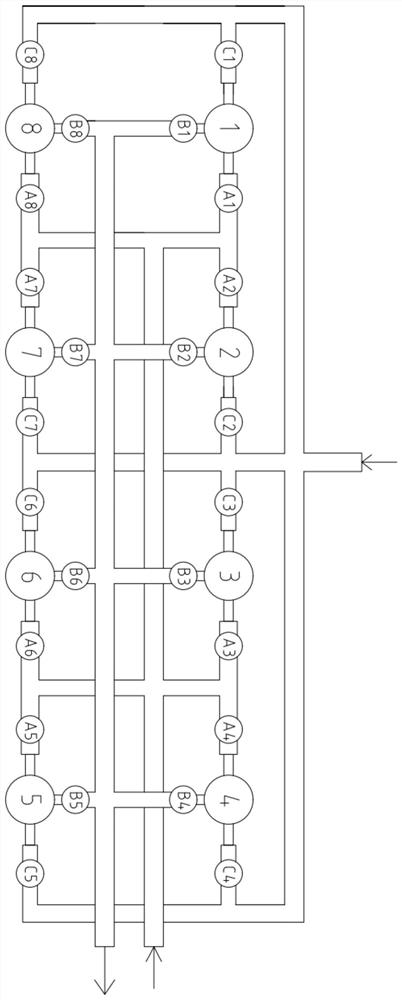 Eight-chamber RTO organic waste gas treatment device and using method thereof