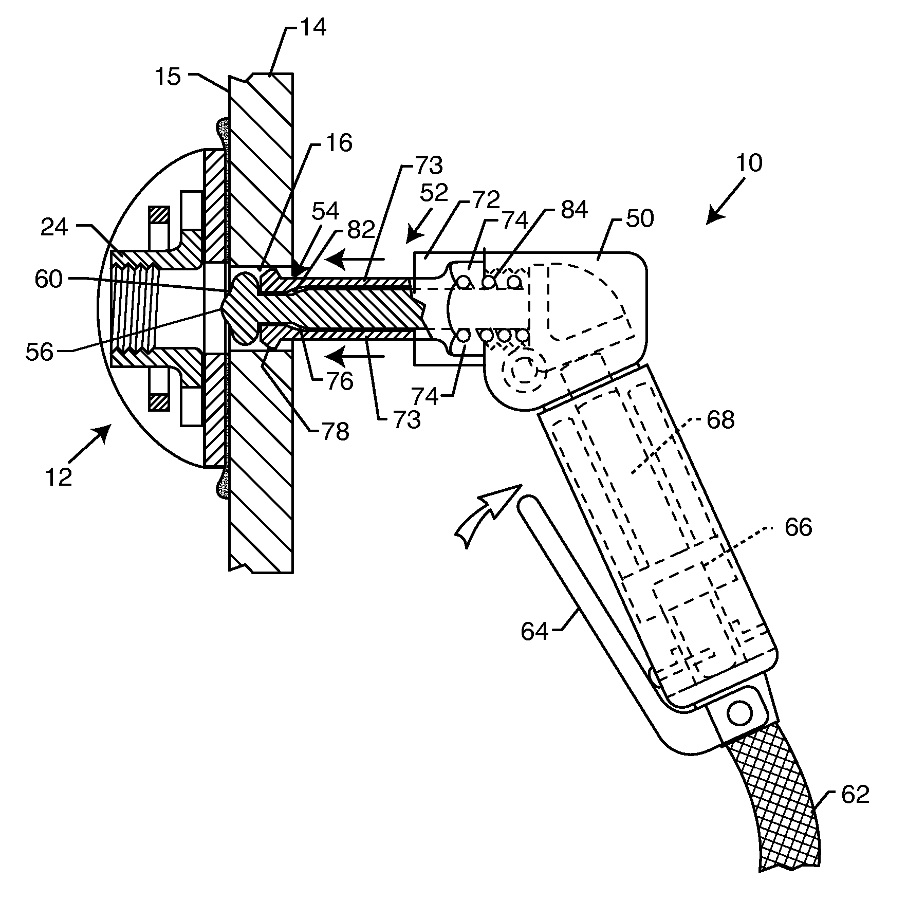 Nutplate bond strength tester unit