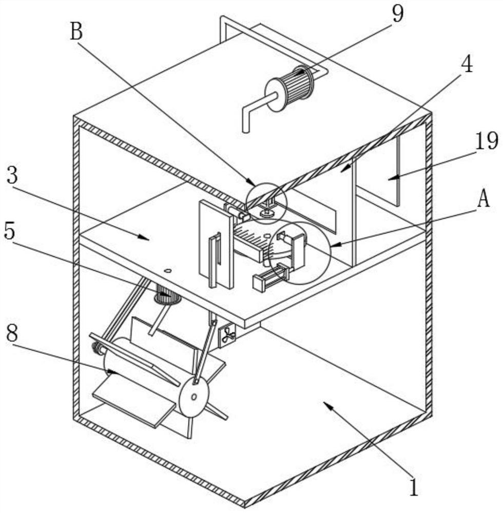 Storage and containing device for film magazine cleaned by film magazine cleaning machine and storage method